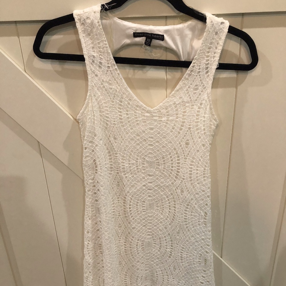 Junior Hand Knit White Dress